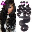 Unprocessed Wet&Wavy 3pcs Indian Body Wave 100 Human Hair Bundles Raw Indian Virgin Hair Weave Natural Black Can be Permed