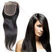 QDKZJ 35x4 Lace Closure Brazilian Hair Straight Human Virgin Hair Closure Unprocessed Top Closure Middle 3 Part Bleached Knots