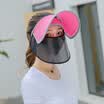 Jingdong Supermarket Dusenna DUSENNA sun hat female summer sun protection sun hat cap cap sunscreen cap empty cap ice silk double-sided pink