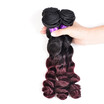 Peruvian Human Hair Two Tone Loose Wave 5 Bundles Ombre Red Human Hair Peruvian Loose Curl Virgin Hair Extensions 1b Burgundy