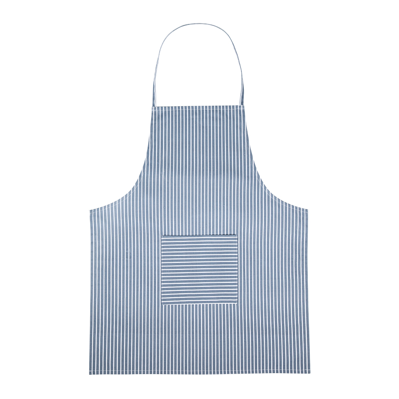 Good white Japanese cotton striped apron thin misty blue