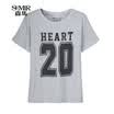 Semir Semir Short Sleeve T-Shirt Summer Lady Casual Loose Letter Print T-Shirt Couple 12216000044 Light Blue M