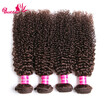 hot 4pcs kinky curly Brazilian virgin human hair Mixed Length 8-28inch 2 dark brown color