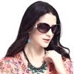 Love LianSan polarized sunglasses female section of the big frame fashion face color film diamond Korean driving mirror sunglasses GD103 black polarized light