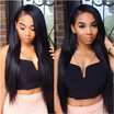 Full Lace Human Hair Wigs with Baby Hair Thick 7A Brazilian Silky Straight Full Lace Wigs 130 Density Smooth