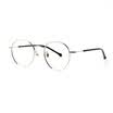 Wood ninety FM1600049C02 men&women with the same paragraph silver metal frame retro eye glasses frame including anti-Blu-ray flat lens FM1600049C02 51mm