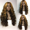 Brazilian Body Wave Full Lace Wigs Ombre BlondeBrown Glueless Lace Front Human Hair Wigs With Baby Hair Full Lace Human Hair Wigs