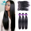 Peruvian Straight Hair With Closure Lace Frontal Closure With Bundles Peruvian Virgin Hair Closure Straight Hair With Closure