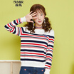 Semir Somerset Knitwear Women&39s Round Collar Straight Sweater Straight Sweater Shirt 14316070013 White Red Tone L