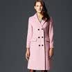 Recall Marc Rebecca European&American fashion double-breasted simple Slim woolen coat 56063B black L