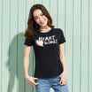 Semir Semir short sleeve T-shirt summer round neck print Korean version of the cotton half-sleeved T-shirt 12216000005 black S