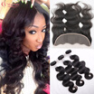 Brazilian Body Wave With Frontal Closure 134 Lace Frontal Closure with Bundles Cy May Grade 8A Brazilian Virgin Hair With Frontal