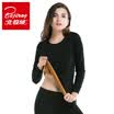 Arctic cashmere warm underwear men&women thicken plus velvet cotton Qiuqiu Qiuku suit gold cashmere loose loose round collar thick double couple models female models black M