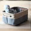 EDO Japanese cotton&linen storage box underwear clothing storage box toy stationery storage box medium 2 Pack TH1192