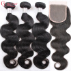 8a Peruvian Virgin Hair With Closure Peruvian Body Wave 3 Bundles With Lace Closure Tissage Bresilienne Onduler