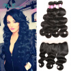 Brazilian Virgin Hair Body Wave Silk Base Lace Frontal Closure With Bundles 13X4 Ear To Ear Lace Frontal Closure With Bundles