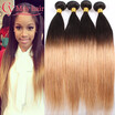 Ombre Brazilian Straight Hair Bundles Omber Brazilian Hair 1B 27 Ombre Virgin Hair Two Tone Brazilian Weave Hair Blonde Bundles