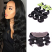 Mink Brazilian Virgin Hair With Closure 3 Bundles Body Wave With Closure Brazilian Body Wave Lace Frontal Closure With Bundles