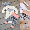 CANISNewborn Baby Boy Girl Tops Long Sleeve RomperPants 3pcs Outfits Clothes 0-24