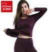 Arctic cashmere cashmere men&women warm underwear suit self-cultivation plus cashmere thick round collar one couple autumn clothes Qiu pants suit female models black M