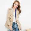 Yutang morning windbreaker women long section 2017 autumn loose large code single row buckle jacket S73R0006AA81S khaki S