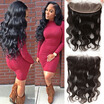 Indian Remy Hair 13x4 Ear To Ear Lace Frontal Closure Body Wave Bleached Knots Baby Hair Free Part 100 Human Hair