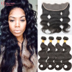 Peruvian Virgin Hair Body Wave With Frontal Closure Ear To Ear Lace Frontal Closure With Bundles Human Hair Bundles With Closure