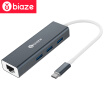 BIAZE Type-C to USB Splitter HUB Hub USB-C to Gigabit Ethernet Port Apple Notebook Converter MacBook Pro Accessories ZH19- Metallic Gray