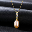 BAFFIN Fashion Teardrop Freshwater Pearls Pendant Necklac S925 Silver Chain Necklace With Gold Plated For Women Indian Jewelry