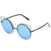 LOHO glasses life sunglasses female 2017 new tide fashion sunglasses women round face personality cat ears retro glasses LH13603 carbon black