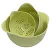 Kitchen maxcook drain basket washbasin fruit basket wash basket three loaded green MCPJ505