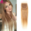 Virgin Brazilian Straight Closure 7a Brazilian Virgin Hair Closure Free Part Straight Human Hair Honey Blonde