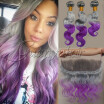 8A New arrival 13x4 Lace Frontal Closure with 3 Bundles Body Wave Malaysian Virgin Human Hair Extensions Color GreyPurple