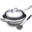 Sanhe wok wok 32CM non-stick pan smoke-free stainless steel cooking pot gas gas induction cooker general pot tai chi poly warm steel series CGF3200-1