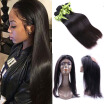 Peruvian Virgin Hair straight Lace Band 360 Lace Frontal Closure Natural straight Lace Band Frontal Closure with straight