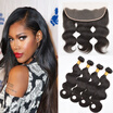 134 Ear To Ear Lace Frontal Closure With Bundles Brazilian Virgin Hair With Frontal Closure 8A Brazilian Body Wave With Closure