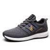 EGCHI casual shoes men breathable mesh knitted wear jogging mens shoes 19442 black 40
