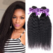 Malaysian Kinky Straight Coarse Yaki Virgin Human Hair Weave 4 Bundles 8A Unprocessed Malaysian Italian Yaki Kinky Straight Hair