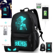 Fashion Noctilucent Mens Backpack Anime Luminous Backpack Teenagers Men Womens Student Cartoon School Bags Casual Backpack