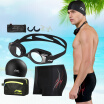 Li Ning LI-NING swim trunks swimming goggles hat package package fashion air swimming equipment LSJK333 black L myopic section of 300 degrees