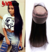 Indian Straight Hair 360 Lace Frontal Closure With Baby Hair Remy Human Hair