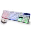 Golden field Rainbow Bay KM021 mechanical feel game keyboard&mouse set wired eat chicken keyboard colorful backlight eat chicken mouse breathing light USB interface white