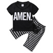 2pcs Newborn Infant Kids Baby Boy Girl T-shirt TopsPants Outfit Clothes Set