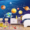 Custom Mural Wallpaper 3D Cartoon Planet Solar System Photo Wallpaper Kids Room Bedroom Wall Painting Living Room Wall Paper