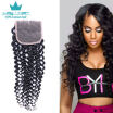 7A Indian Curly Lace Closure Indian Kinky Middle Closure 44 Afro Curly Lace Front Closure With Free Shipping