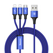Baseus Android dual Apple interface mobile phone three-in-one data cable charging line iPhone6s 7p millet music as Huawei Android data cable charging cable 12 meters navy