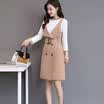 Markentsee 2017 new women&39s autumn dress skirt elegant Korean version of the V-neck long paragraph sweet fashion Korean version of the tide yzOMN9167 black XL