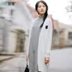Yan Man INMAN 2017 autumn new V-neck wild leisure long cardigan sweater coat female 1873131415 white white S