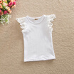 Kids Baby Girls Lace Shoulder T-shirts Cute Short Sleeve Tops Blouse Shirts 0-4Y
