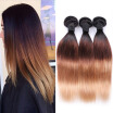 Brazilian Virgin Straight Ombre Hair Extensions Pack of 4 Remy 8a Hair Bundles 3 Tone T1b427